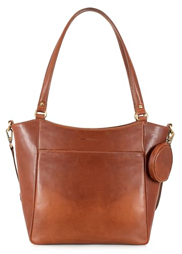 Marc Peter Camile Handtasche Damen I Damenhandtasche aus Nappaleder I Vintage Umhängetasche I Schultertasche Vintage Braun von Marc Peter