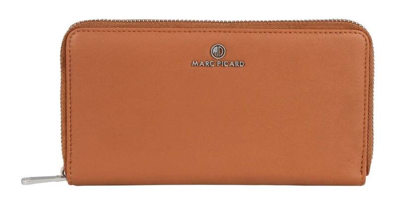 Marc Picard Geldbörse Zip Wallet, aus echtem Lammleder mit RFID-Blocker Schutz von Marc Picard