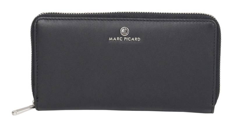 Marc Picard Geldbörse Zip Wallet, aus echtem Lammleder mit RFID-Blocker Schutz von Marc Picard
