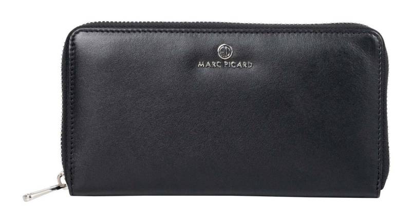 Marc Picard Geldbörse Zip Wallet, aus echtem Rindsleder mit RFID-Blocker Schutz von Marc Picard