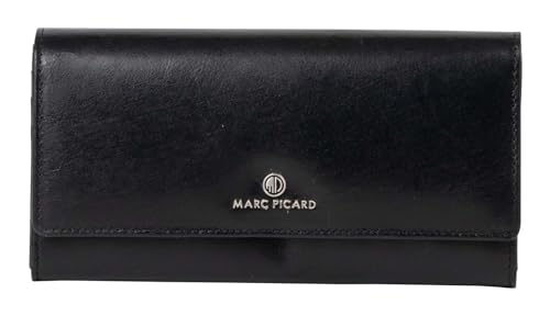 Marc Picard Leder Geldbörse Firenze Wallet with Flap Black schwarz von Marc Picard