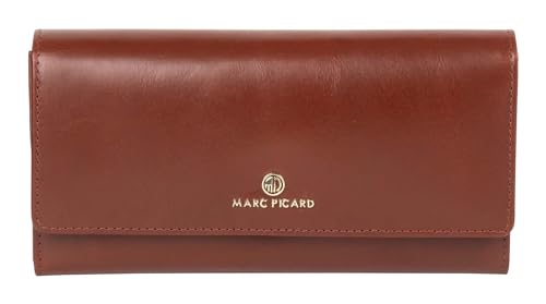 Marc Picard Leder Geldbörse Firenze Wallet with Flap Cognac braun von Marc Picard