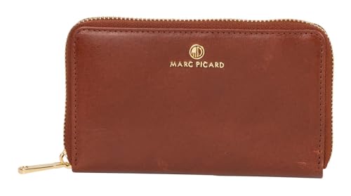 Marc Picard Leder Geldbörse Firenze Zip Wallet Cognac braun von Marc Picard