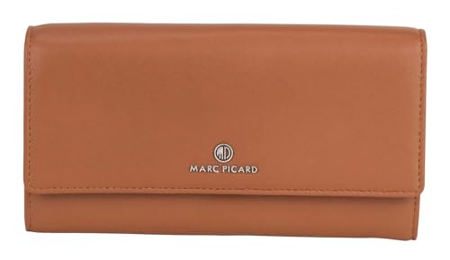Marc Picard Leder Geldbörse Maremma Wallet with Flap Cognac braun von Marc Picard
