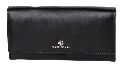 Marc Picard Leder Geldbörse Umbria Wallet with Flap Black schwarz von Marc Picard