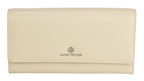 Marc Picard Leder Geldbörse Umbria Wallet with Flap Grey beige von Marc Picard