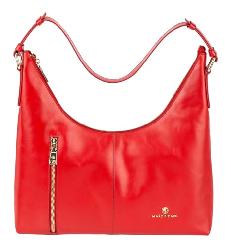 Marc Picard Leder Schultertasche Firenze Shoulder Bag Moon Red rot von Marc Picard