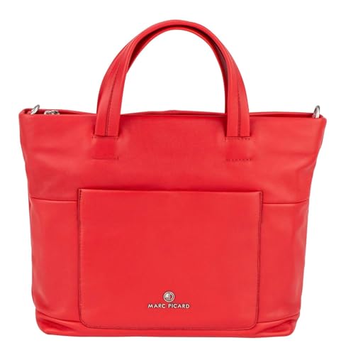 Marc Picard Leder Schultertasche Umhängetasche Maremma Tote Bag Lychee rot Marc Picard Leder Schultertasche Umhängetasche Maremma Tote Bag Lychee rot von Marc Picard