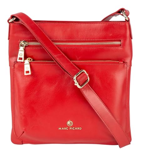 Marc Picard Leder Umhängetasche Firenze Crossover Bag Red rot Marc Picard Leder Umhängetasche Firenze Crossover Bag Red rot von Marc Picard