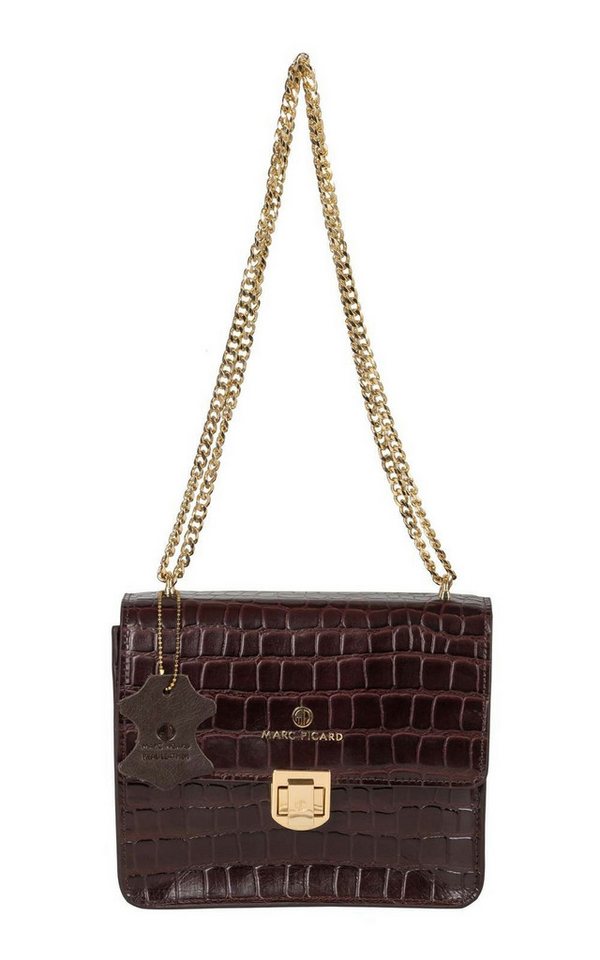 Marc Picard Schultertasche Shoulder Bag with Lock, aus echtem Rindsleder von Marc Picard