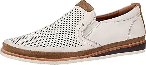 Marc Shoes Alvar - Moderner Herren Freizeit Slipper mit Perforierung Bequem Atmungsaktiv Weiß von Marc Shoes