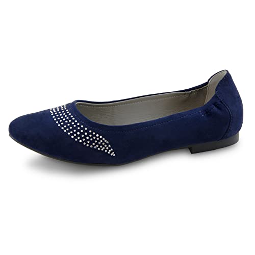 Marc Shoes Aurelia, Damen Geschlossene Ballerinas, Blau (Kid Suede Navy 00741), 42 EU (8 UK) von Marc Shoes