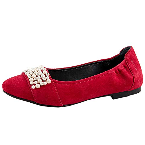 Marc Shoes Aurelia, Damen Geschlossene Ballerinas, Rot (Goat Suede Dark red 00859), 36 EU (3.5 UK) von Marc Shoes