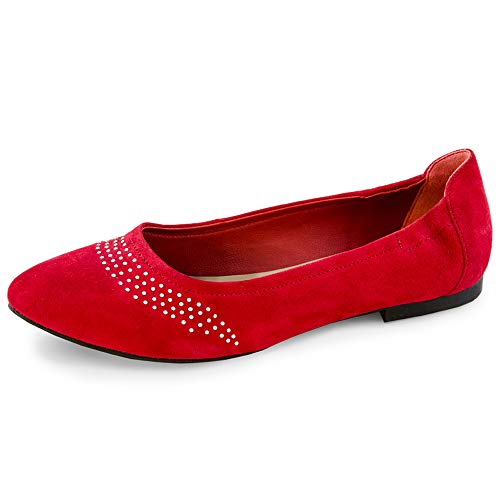 Marc Shoes Aurelia, Damen Geschlossene Ballerinas, Rot (Kid Suede red 00624), 42 EU (8 UK) von Marc Shoes