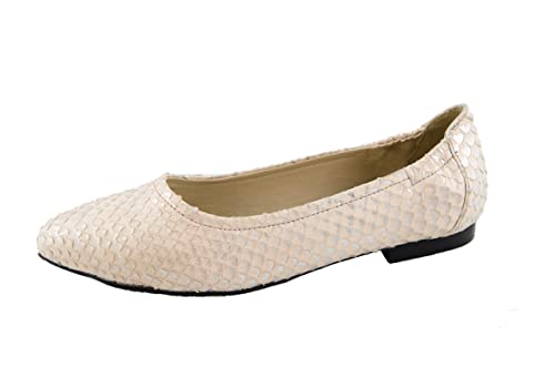 Marc Shoes Damen Business Ballerina Glattleder medium Fußbett: Nicht herausnehmbar 36,0 Pittone Metallic Nude von Marc Shoes