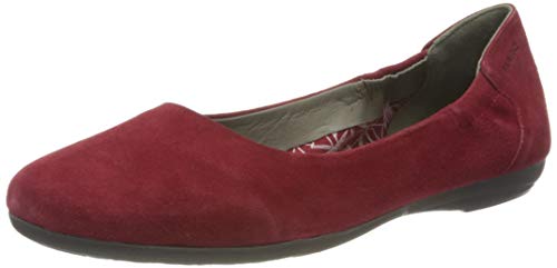 Marc Shoes Damen Casual Ballerina Nubuk Narrow Fußbett: Nicht herausnehmbar 37,0 Goat Suede red von Marc Shoes