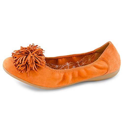 Marc Shoes Janine, Damen Geschlossene Ballerinas, Rot (Kid Suede orange 00809), 39 EU (6 UK) von Marc Shoes