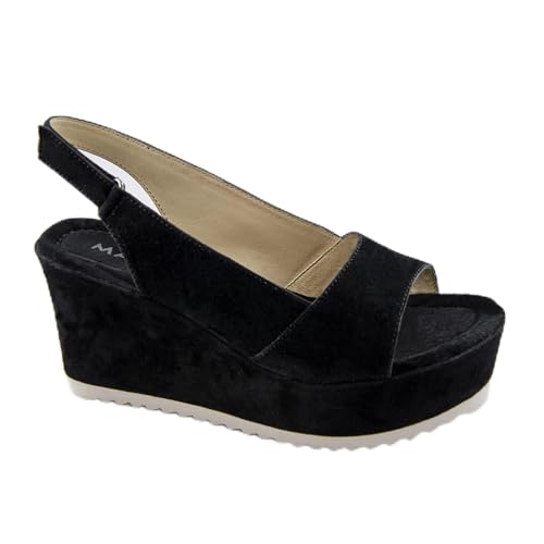 Marc Shoes Juna, Damen Plateausandalen, Schwarz (Kid Suede Black 00135), 36 EU (3.5 UK) von Marc Shoes