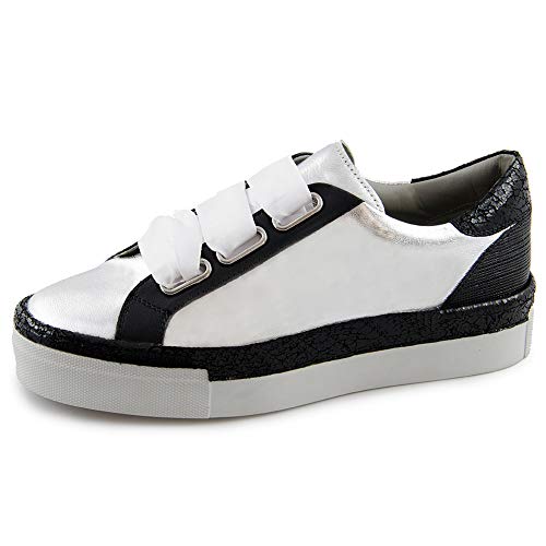 Marc Shoes Verena, Damen Sneaker, Grau (Laminato-Nappa Silver-Black 00751), 36 EU (3.5 UK) von Marc Shoes