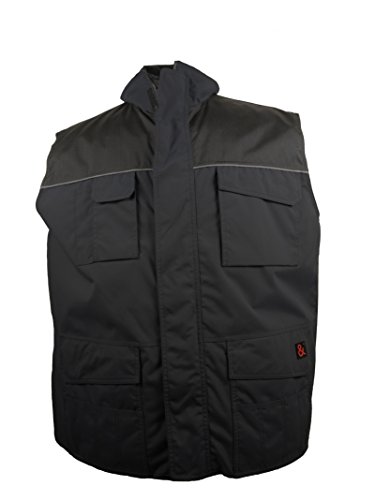 Marc & Mark 2in1 Arbeitsweste in Herrenübergröße bis 10XL, schwarz, Größe:4XL von Marc & Mark