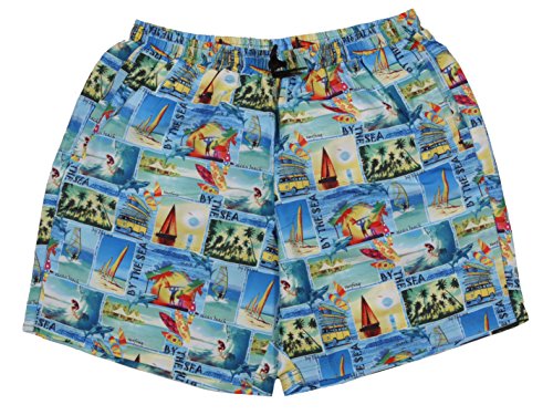 Marc & Mark Badehose mit Hawaii-Print in Herrenübergröße, Größe:7XL von Marc & Mark
