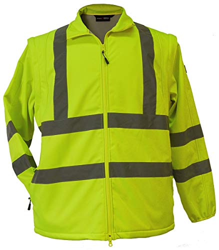 Marc & Mark Übergrössen Arbeits-Softshelljacke / -weste Reflektorstreifen Gelb 12XL von Marc & Mark