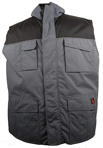Marc & Mark Übergrößen Hochwertige 2in1 Arbeitsweste 6XL Anthrazit von Marc & Mark