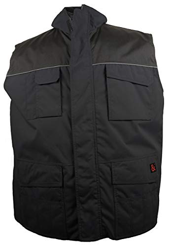 Marc & Mark Übergrößen Hochwertige 2in1 Arbeitsweste 6XL Schwarz von Marc & Mark