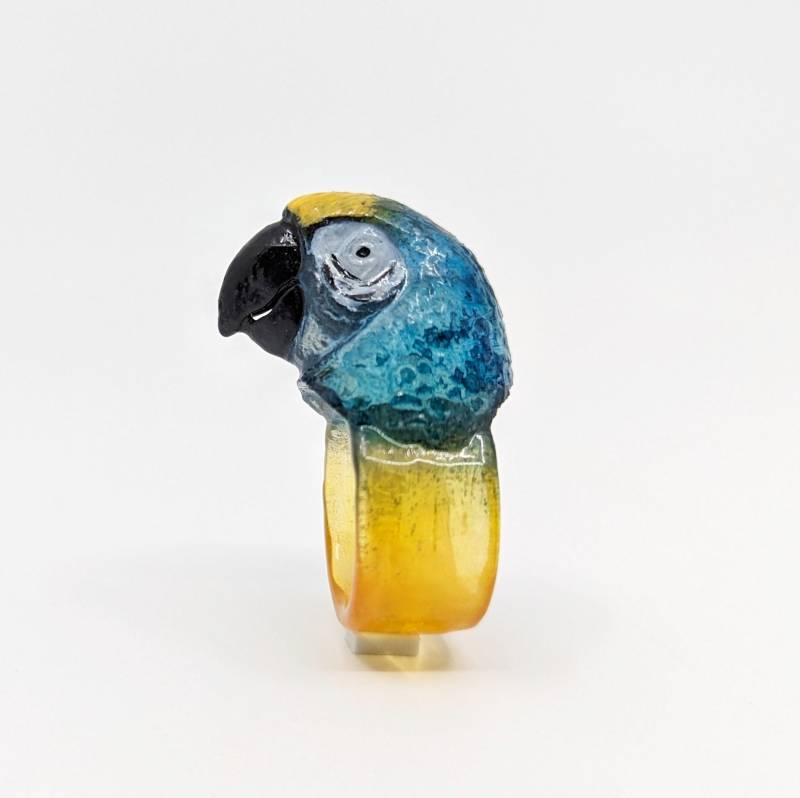 Ara-Ring - Guacamaya-Ring 3D-Ring von MarcelaLopezArt