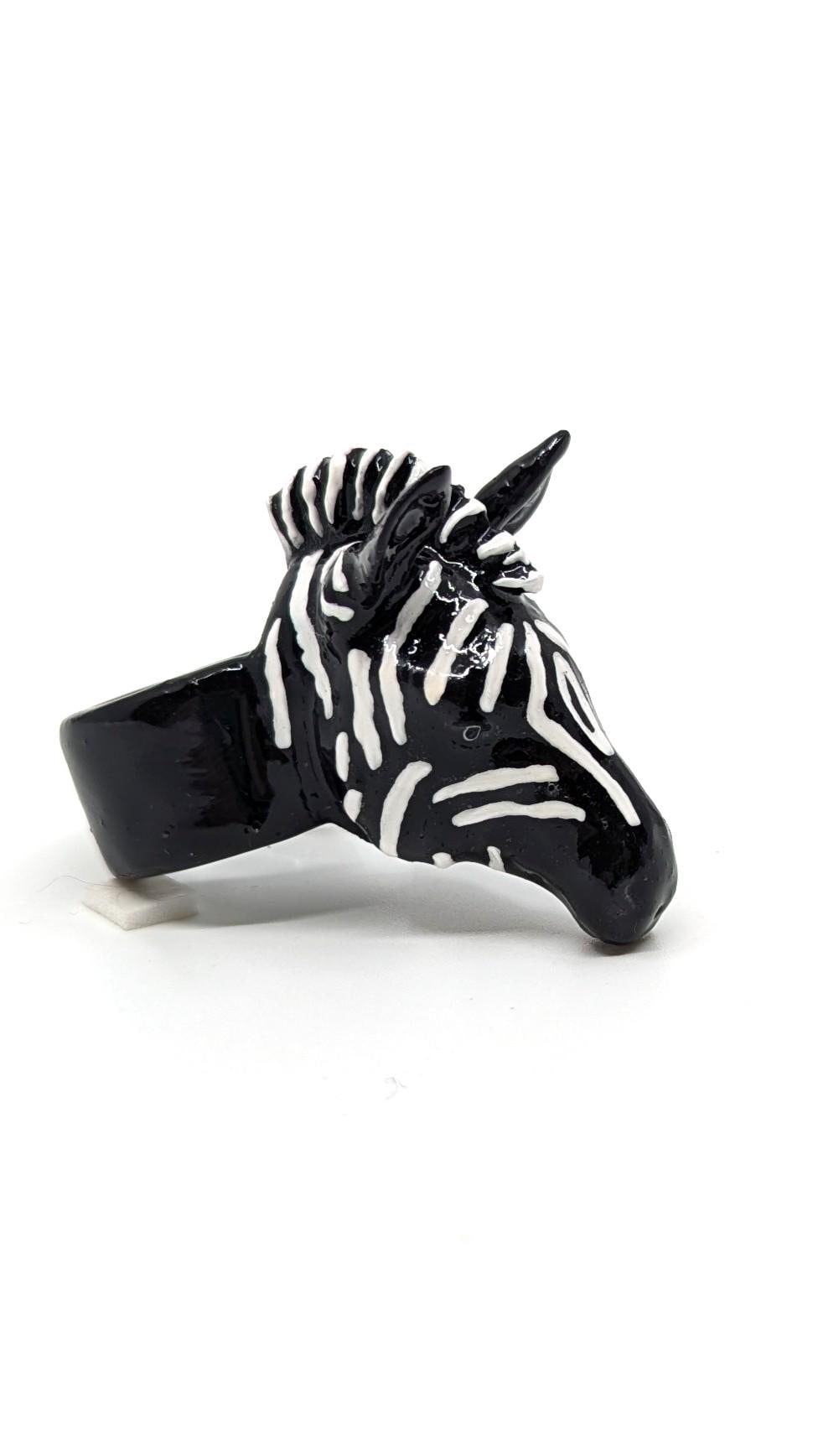 Grevy-Zebra-Ring - 3D-Zebra-Ring von MarcelaLopezArt