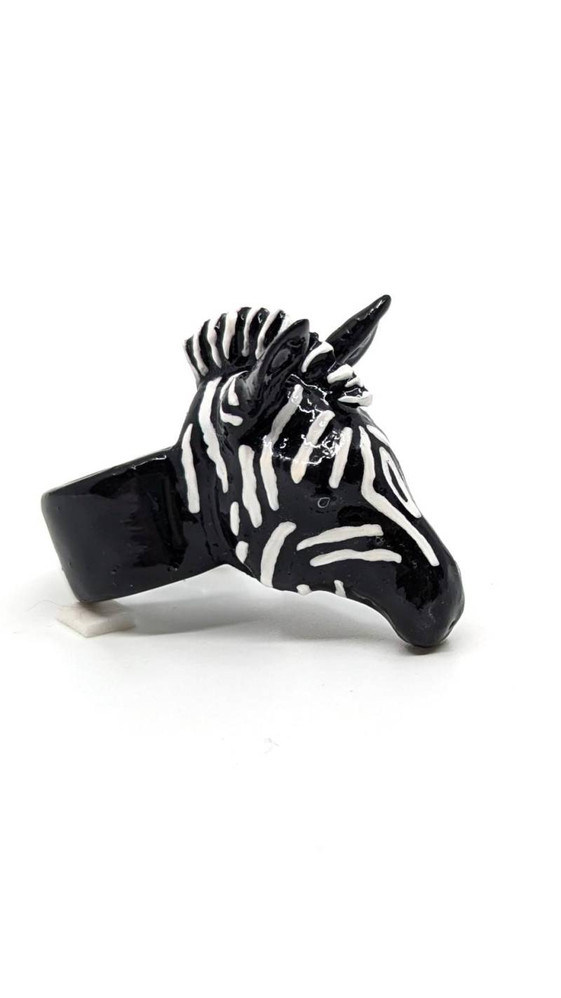 Grevy-Zebra-Ring - 3D-Zebra-Ring von MarcelaLopezArt