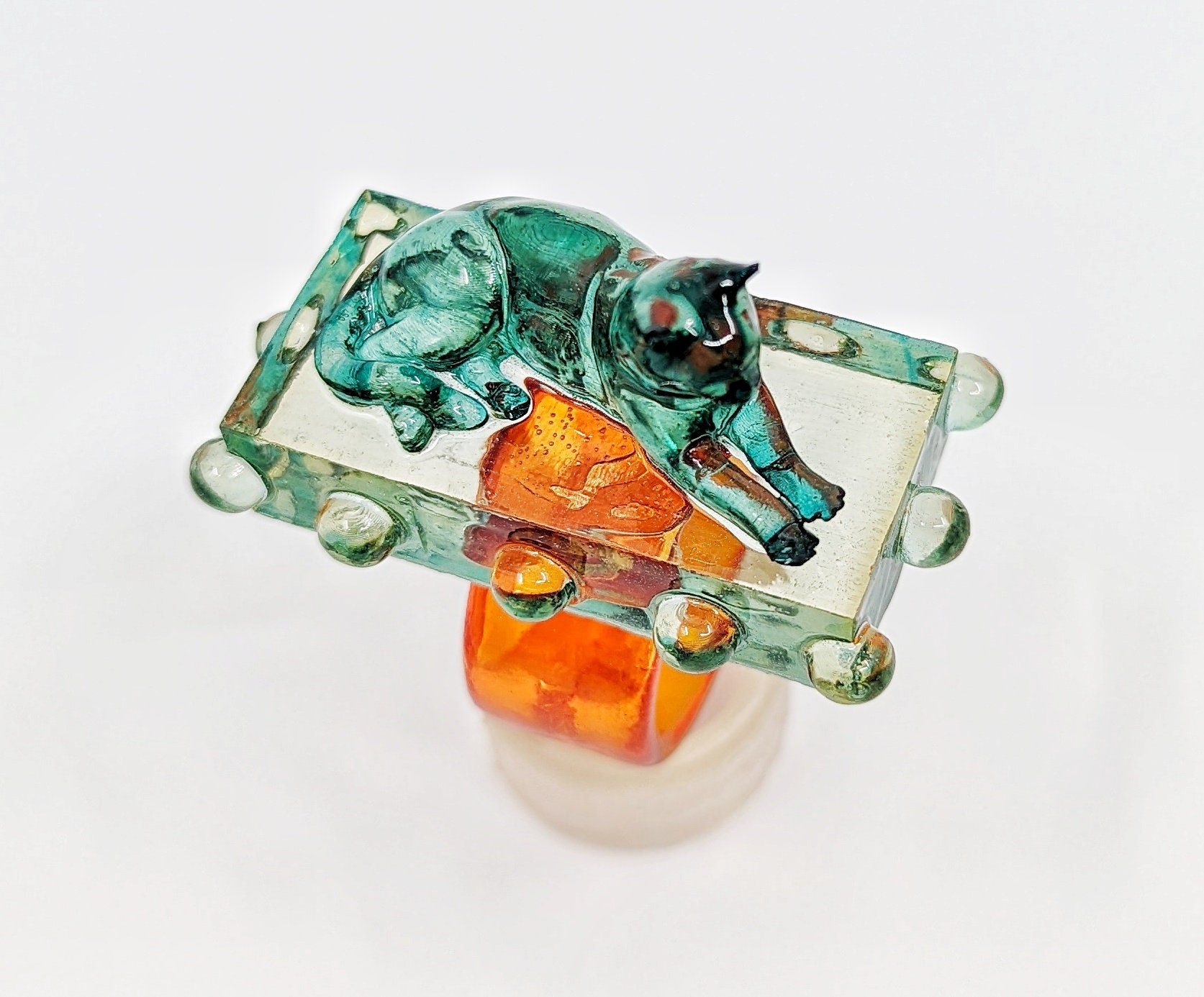 Katzenring - 3D-Ring 3D-Katzenring von MarcelaLopezArt