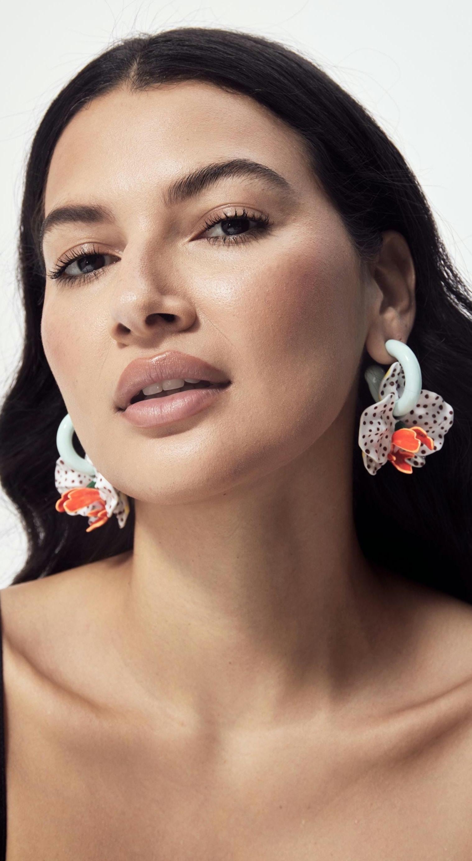 Kongo-Orchideen-Ohrringe - Große Orchideen-Ohrringe 3D-Orchideen-Ohrringe von MarcelaLopezArt