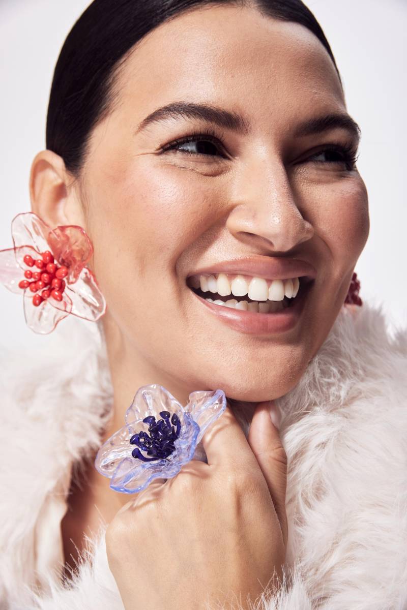 Royal Rosé Oversized Ohrringe - 3D Blumen von MarcelaLopezArt