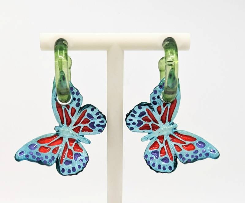 Schmetterlings-Ohrringe - 3D-Schmetterling von MarcelaLopezArt