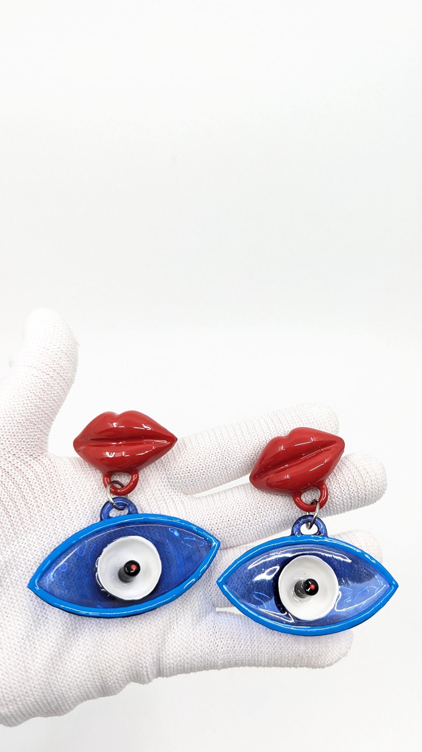 Tina Ohrringe - Lippen Und Augen 3D von MarcelaLopezArt