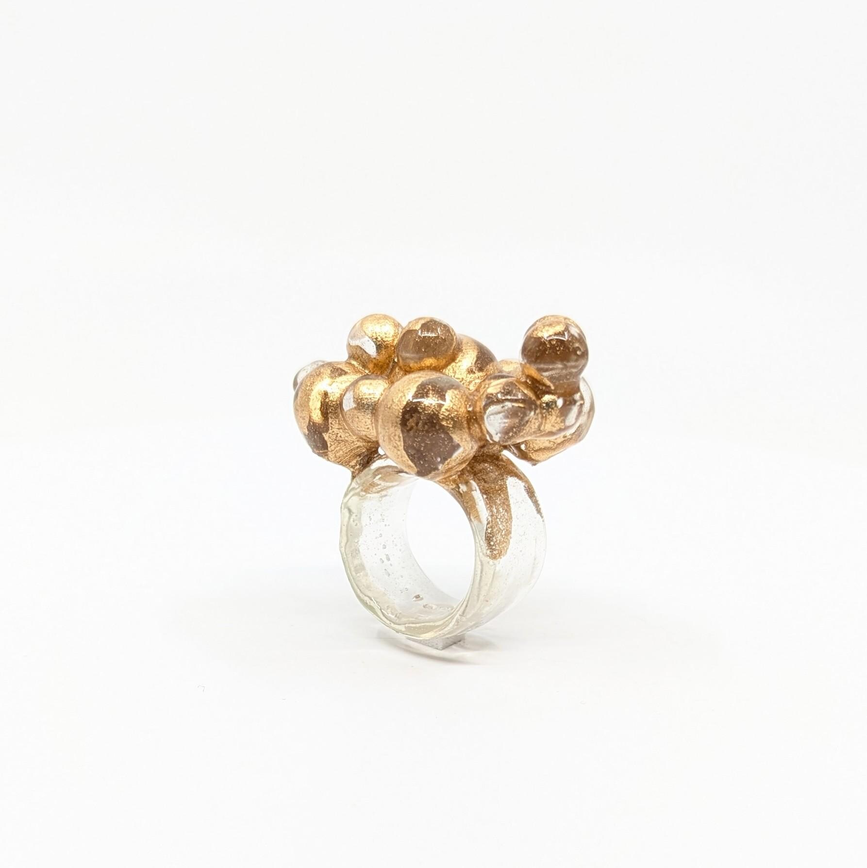 Wolkenklarer Goldring - 3D-Ring von MarcelaLopezArt