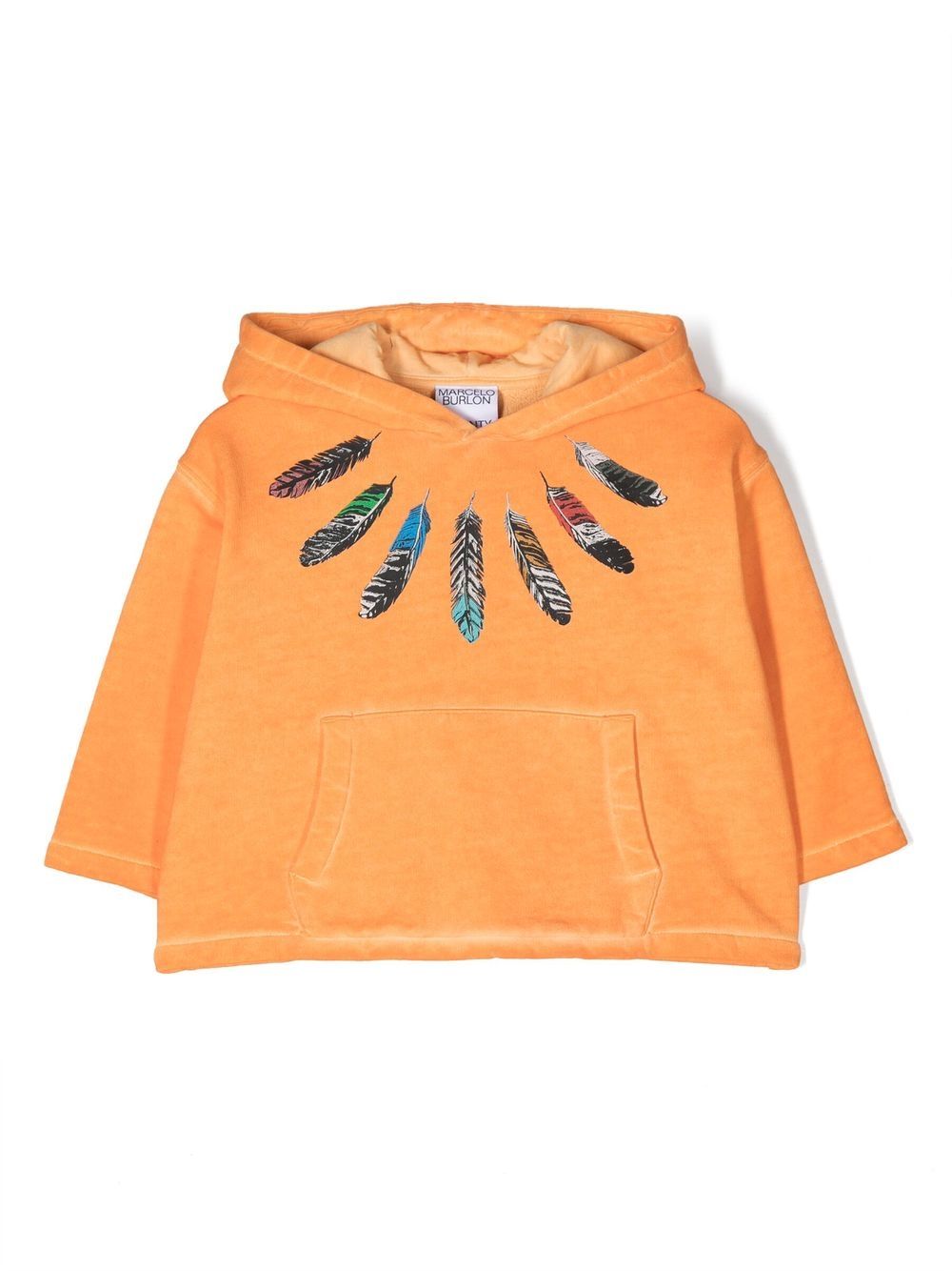 Marcelo Burlon County Of Milan Kids Hoodie mit Feder-Motiv - Orange von Marcelo Burlon County Of Milan Kids