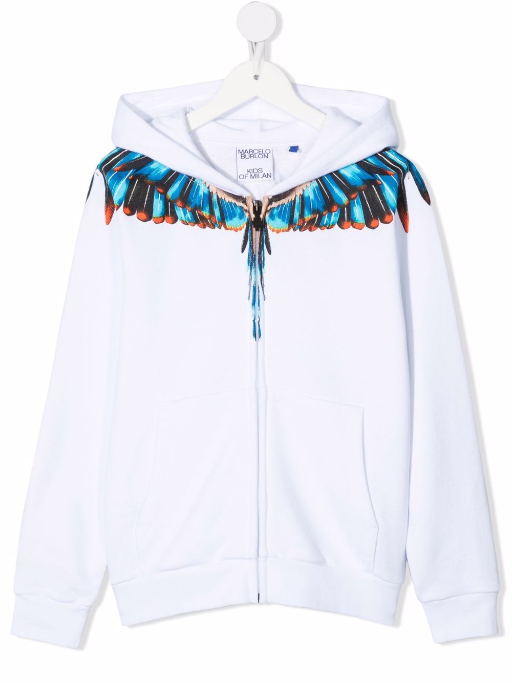 Marcelo Burlon County Of Milan Kids Kapuzenjacke mit Flügel-Print - Weiß von Marcelo Burlon County Of Milan Kids