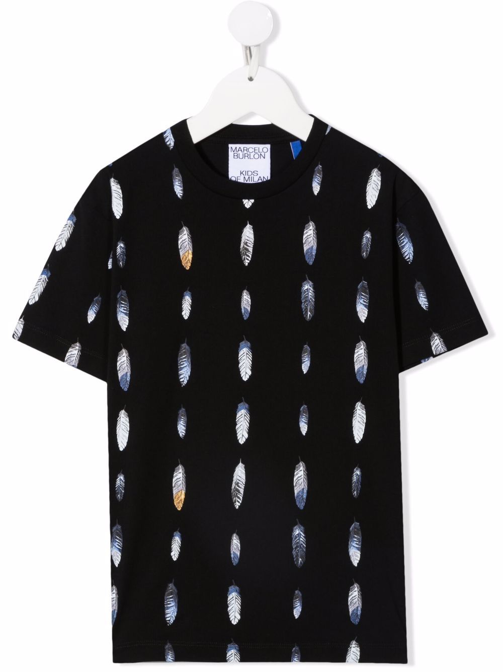 Marcelo Burlon County Of Milan Kids T-Shirt mit Feder-Print - Schwarz von Marcelo Burlon County Of Milan Kids