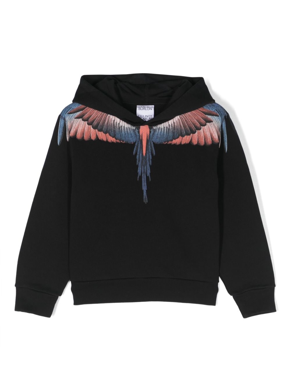 Marcelo Burlon County Of Milan Kids Hoodie aus Bio-Baumwolle mit Flügel-Print - Schwarz von Marcelo Burlon County Of Milan Kids