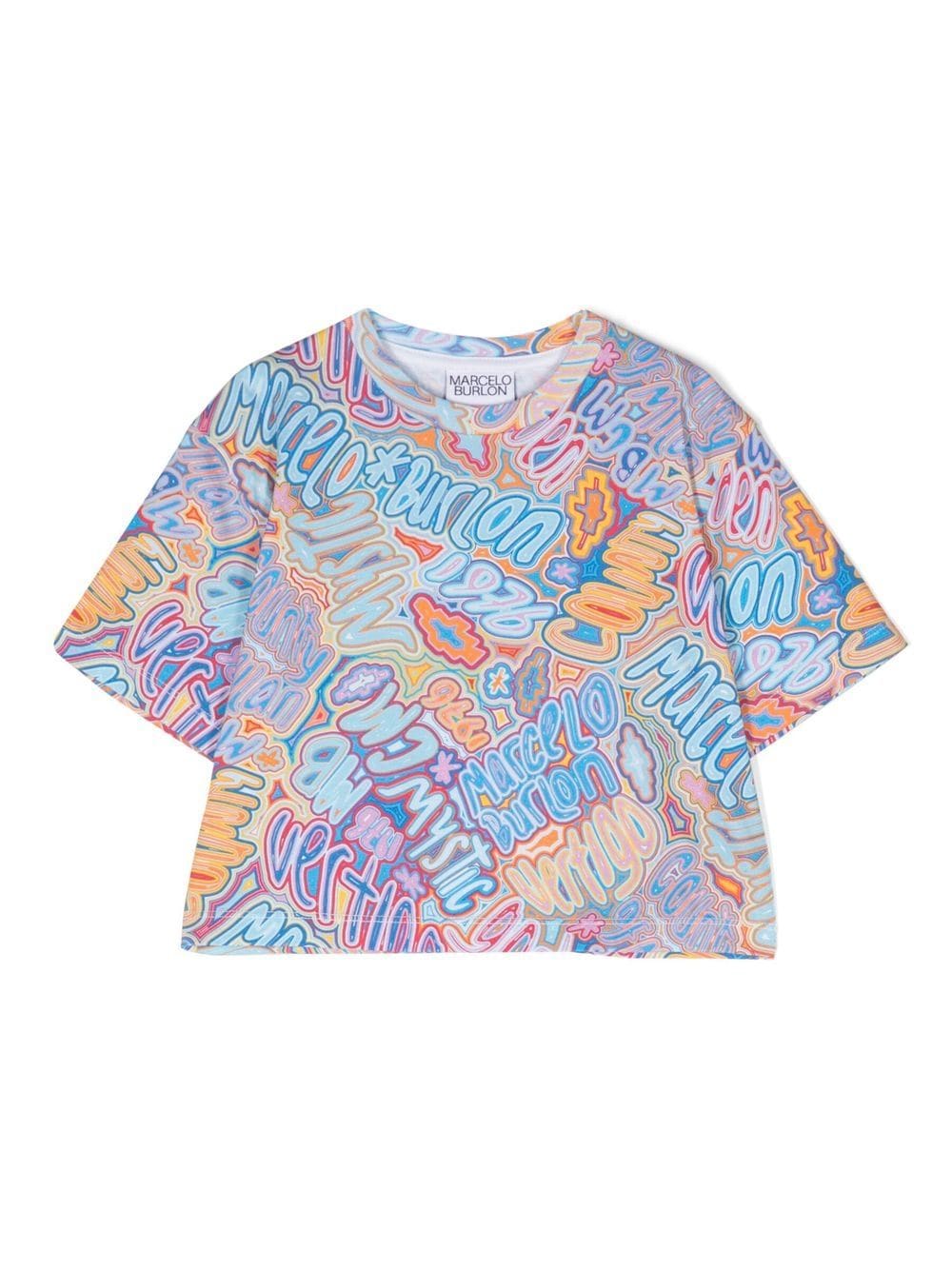 Marcelo Burlon County Of Milan Kids Cropped-Oberteil mit Logo-Print - Blau von Marcelo Burlon County Of Milan Kids