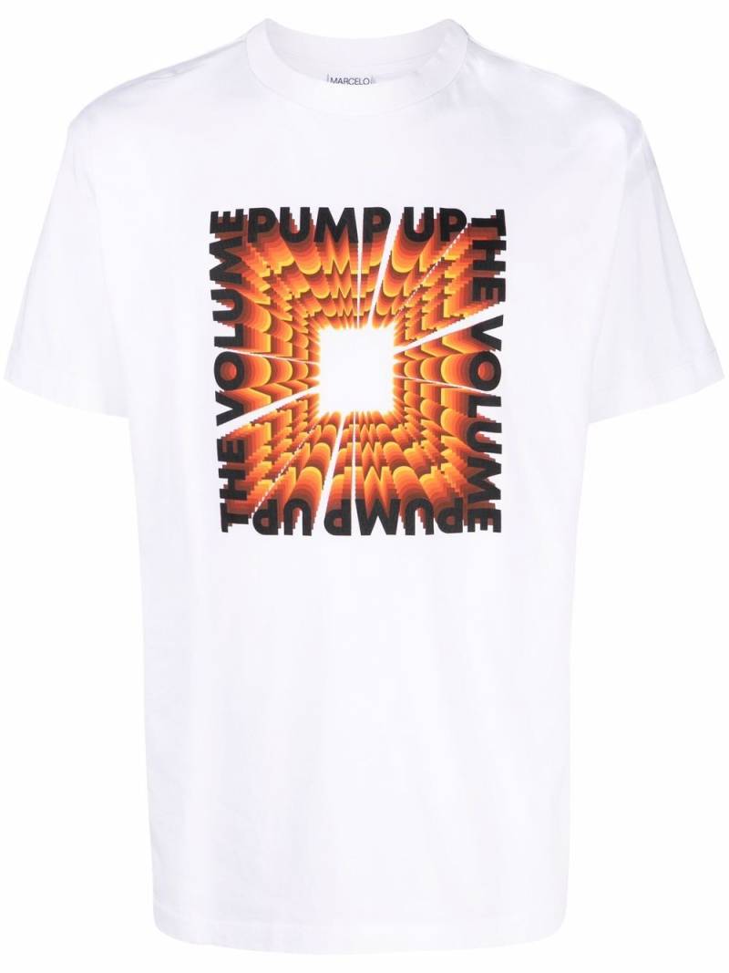 Marcelo Burlon County of Milan T-Shirt mit "Pump up the Volume"-Print - Weiß von Marcelo Burlon County of Milan