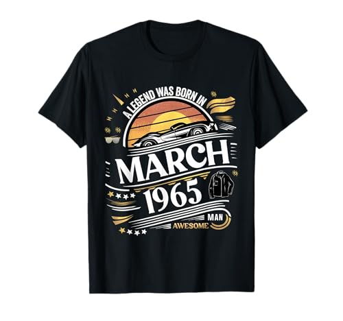 Eine Legende wurde im März 1965 geboren. Awesome Man Boy Birthday T-Shirt Eine Legende wurde im März 1965 geboren. Awesome Man Boy Birthday T-Shirt von March 1965 Birthday Legendary Since 1965 Men