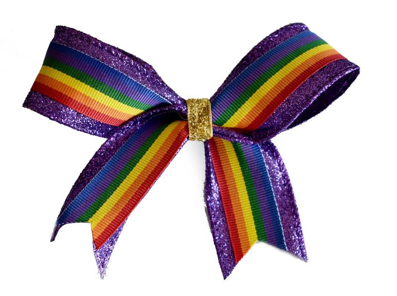 Regenbogen An Lila Glitzerband | Große Schleife von MarchRoseDesigns