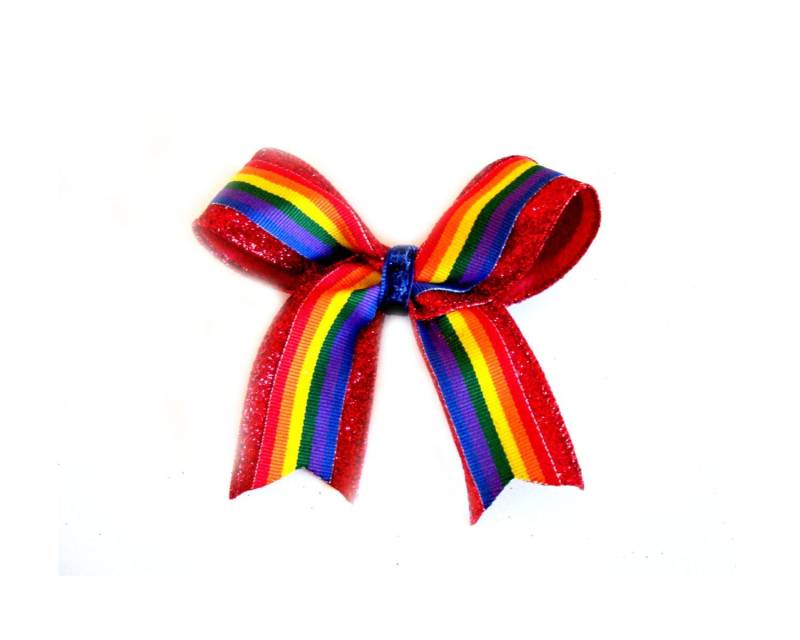 Regenbogen Auf Rotem Glitzerband | Große Schleife Regenbogen Auf Rotem Glitzerband | Große Schleife von MarchRoseDesigns