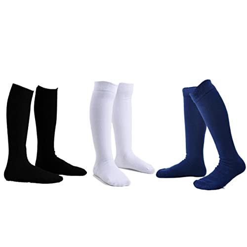 Marchare Mädchen Kniestrümpfe Kinder Jungen Schuluniform nahtlose Baumwollsocken 5-7 Jahre Strümpfe Weiß/Schwarz/Marine 3 Pack von Marchare