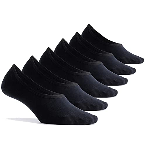 Marchare No Show Socken für Frauen Unsichtbare Lofer Low Cut kurze Baumwollsocken 35-39 mit rutschfesten Griffen Schwarz 6 Paare. von Marchare