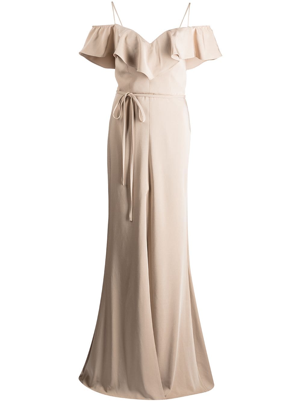 Marchesa Notte Bridesmaids Bodenlange Robe mit Volants - Braun von Marchesa Notte Bridesmaids