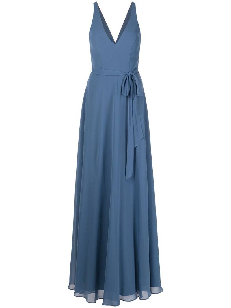 Marchesa Notte Bridesmaids Geschnürtes Abendkleid mit V-Ausschnitt - Blau von Marchesa Notte Bridesmaids